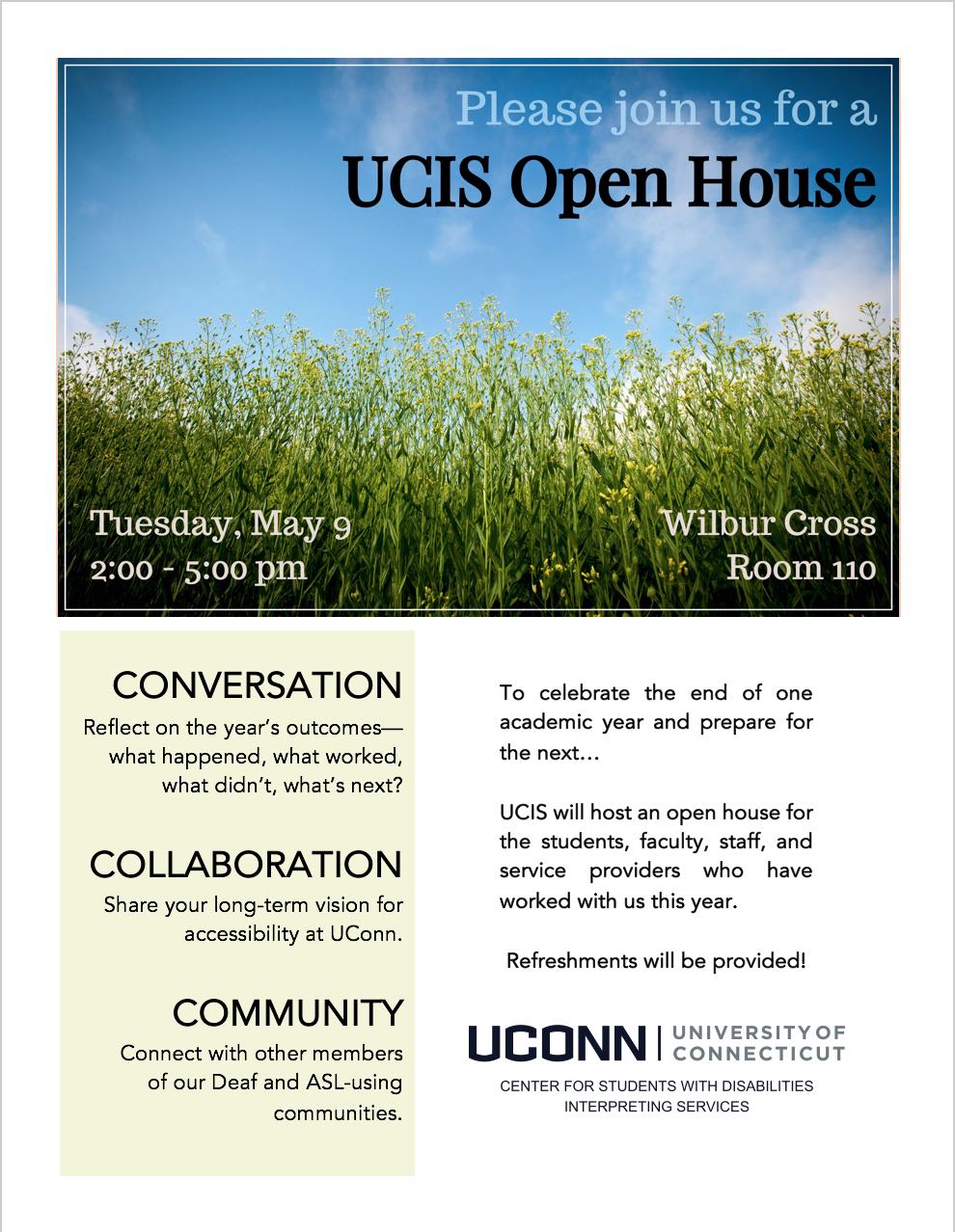 UCIS Open House UConn Communication Access and Interpreting Services