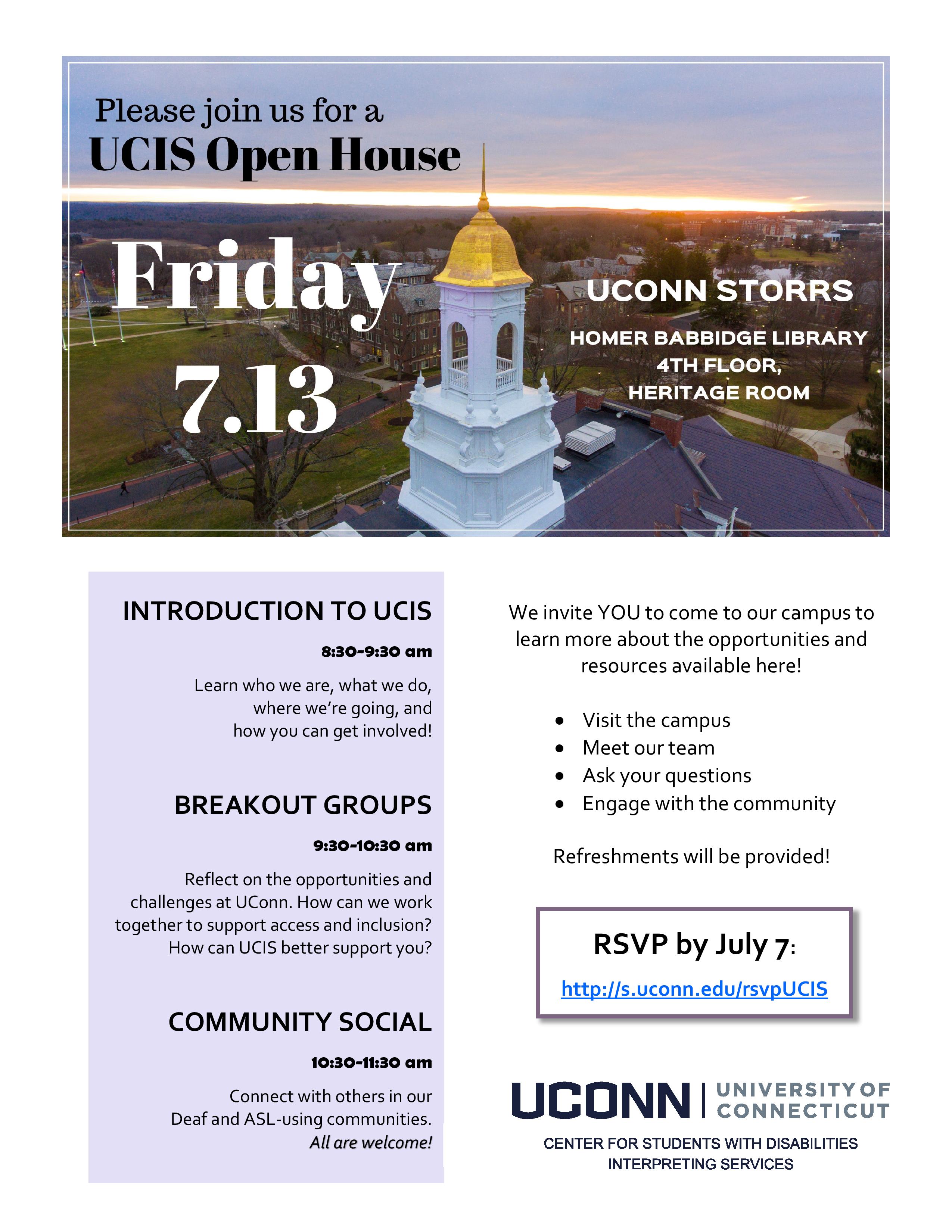 2018 Open House 7/13 UConn Communication Access and Interpreting